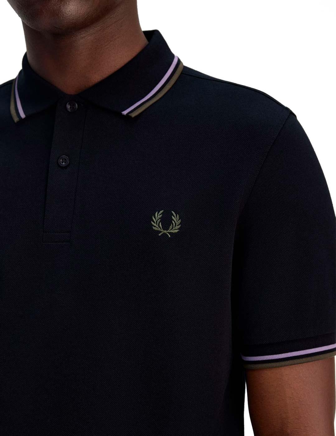 Fred Perry M3600 Polo Hombre Franjas Azul Marino