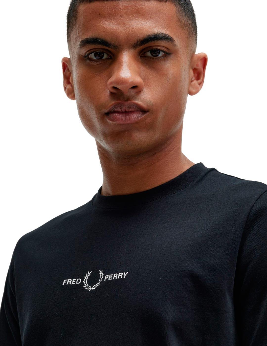 Fred Perry M4580 Camiseta Hombre Logo Negra