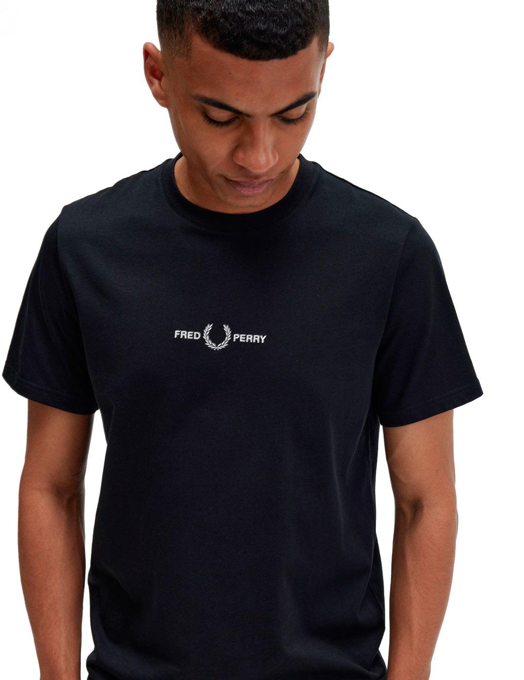 Fred Perry M4580 Camiseta Hombre Logo Negra