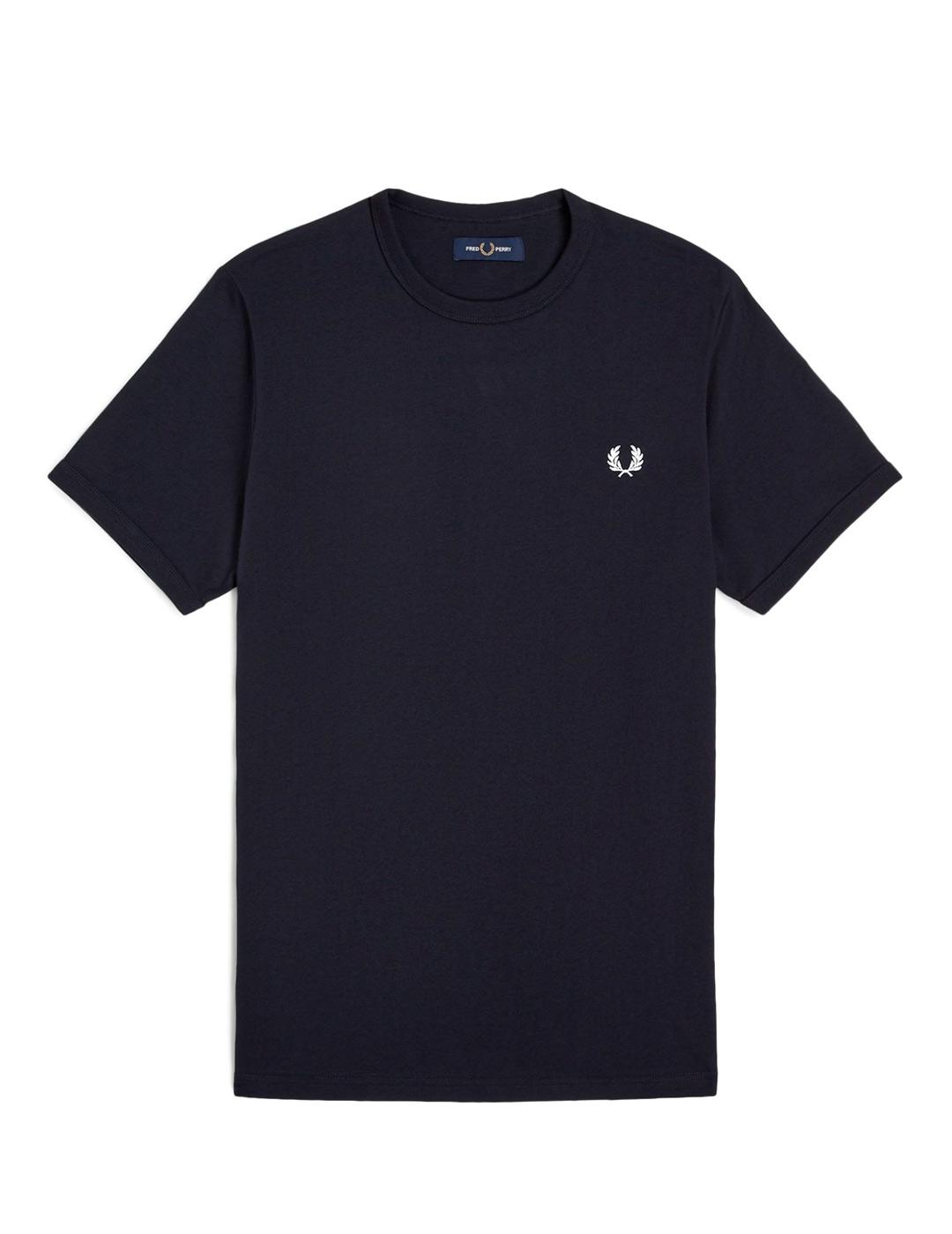 Fred Perry Ringer Camiseta Hombre Azul Marino