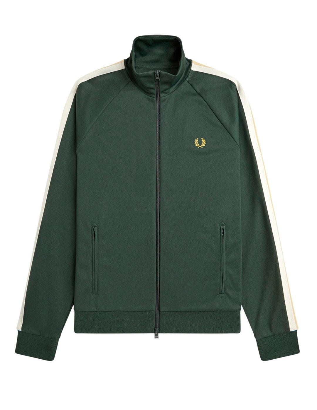 Fred Perry J9045 Chaqueta Hombre Chandal Franjas Verde
