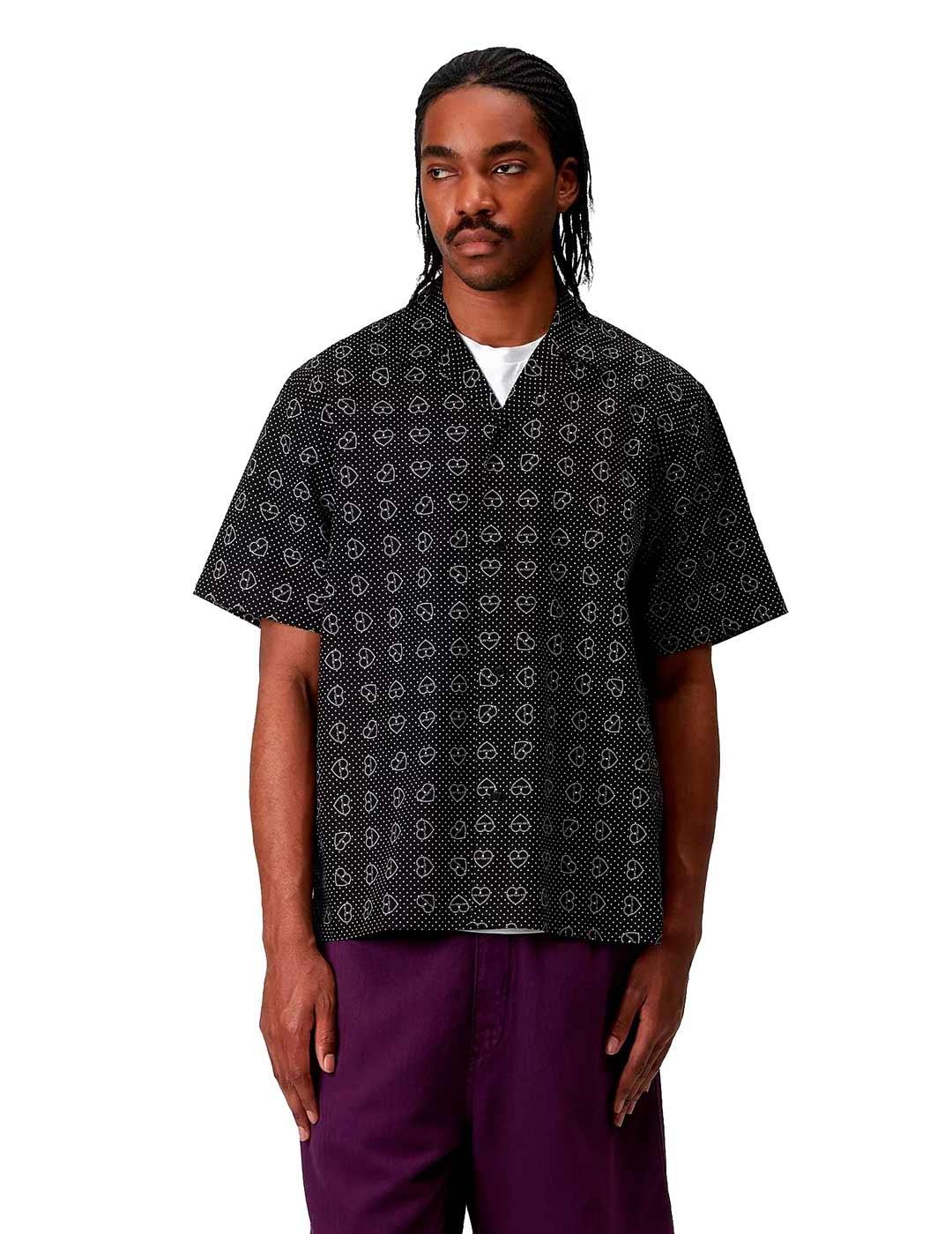 Carhartt S/S Furoshiki Shirt Camisa Hombre Estampada Negra