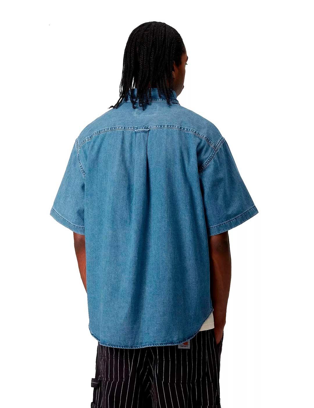 Carhartt S/S Lucas Shirt Camisa Hombre Vaquera Azul