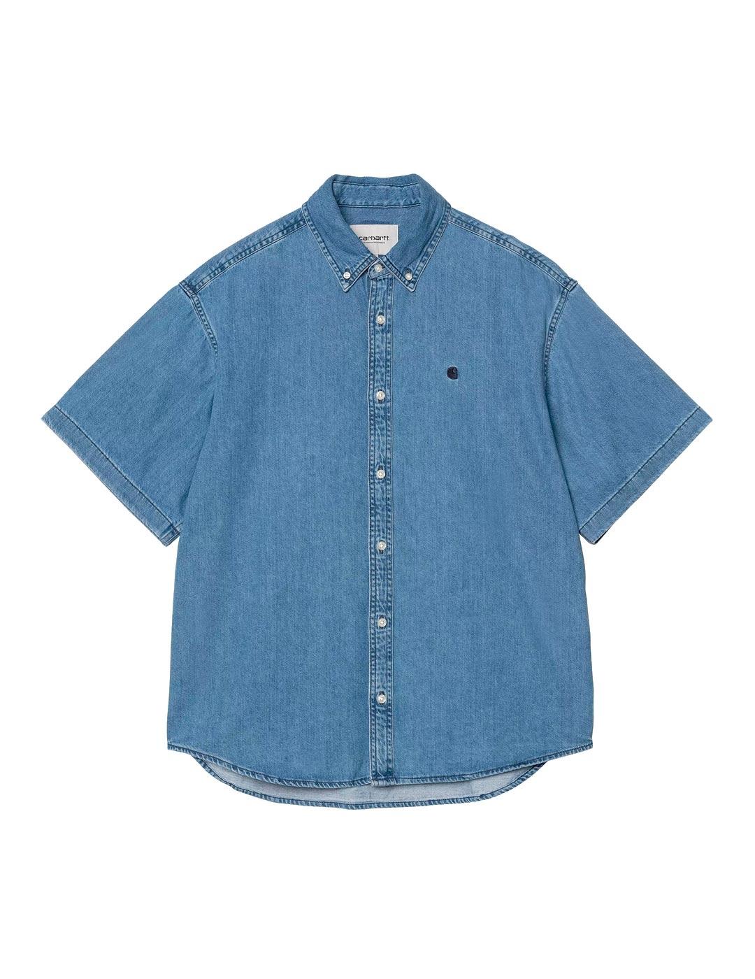 Carhartt S/S Lucas Shirt Camisa Hombre Vaquera Azul