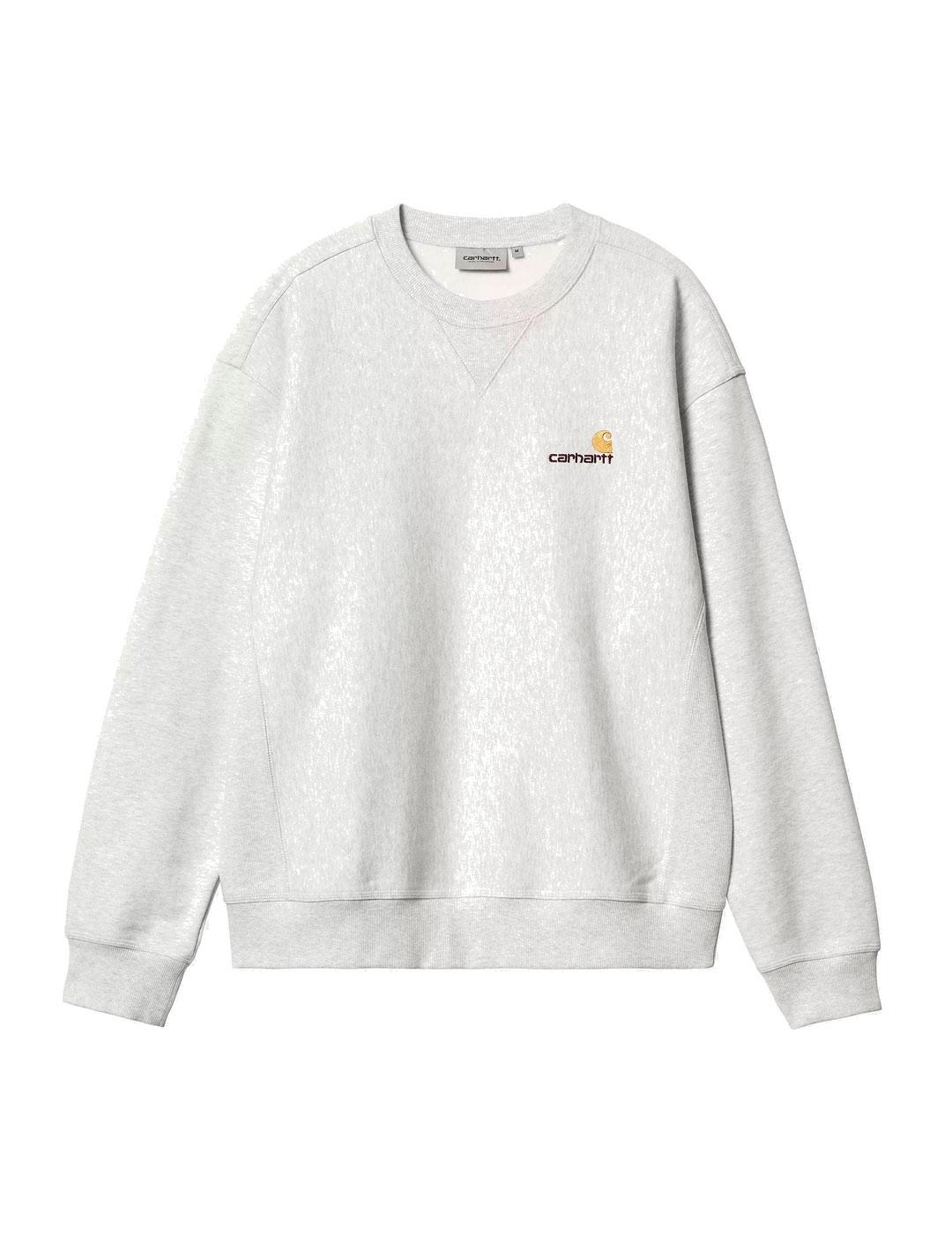 Carhartt American Script Sweat Sudadera Hombre Gris