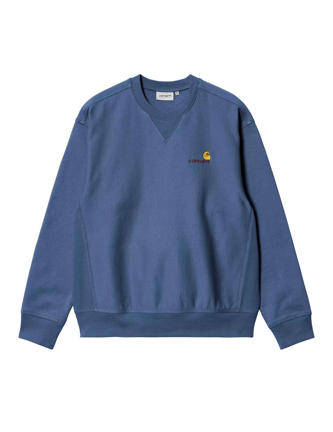Carhartt  American Script Sweat Sudadera Hombre Azul