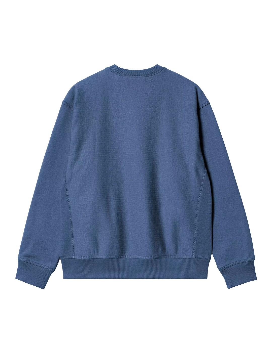 Carhartt  American Script Sweat Sudadera Hombre Azul