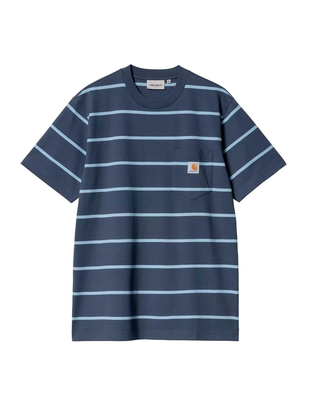 Carhartt  S/S Aiken Pocket T-Shirt Camiseta Hombre Azul