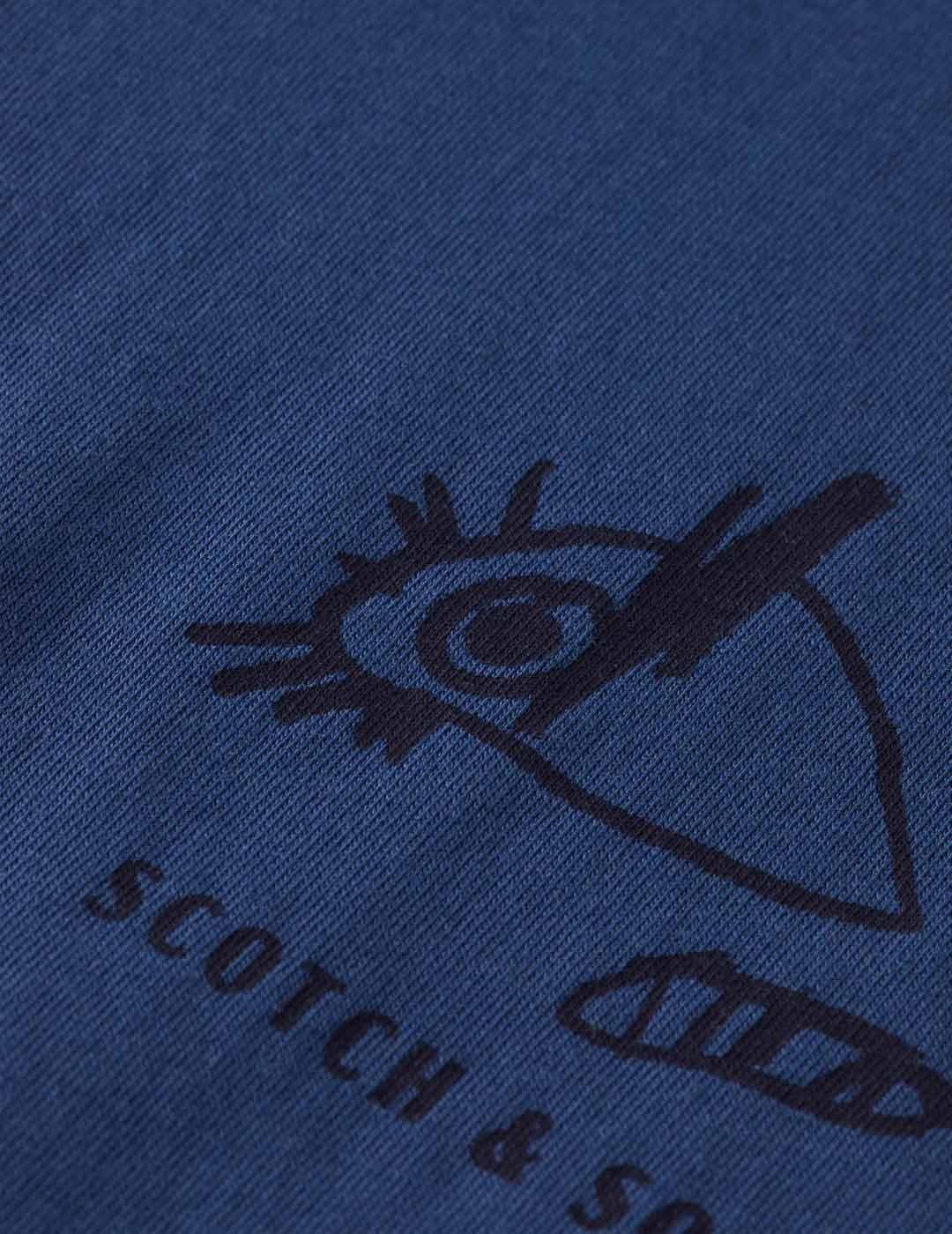 Scotch Soda Printed Artwork Camiseta Hombre Azul