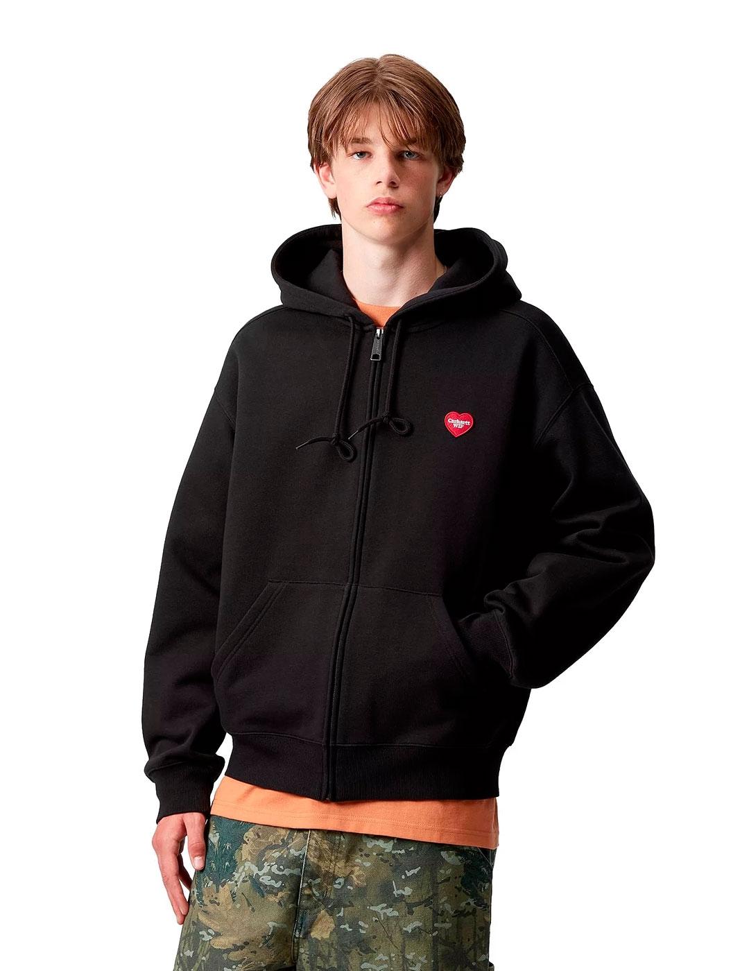Carhartt Sudadera Hombre Hooded Heart II Hartt Negra