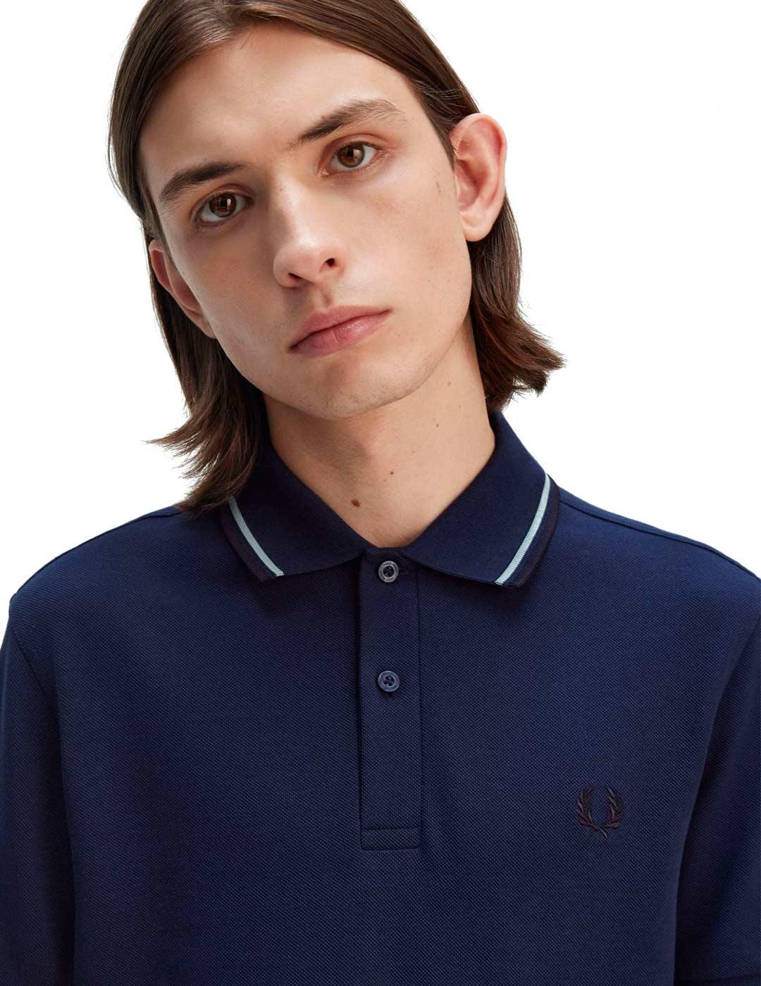 Fred Perry M3600 Polo Hombre Franjas Azul