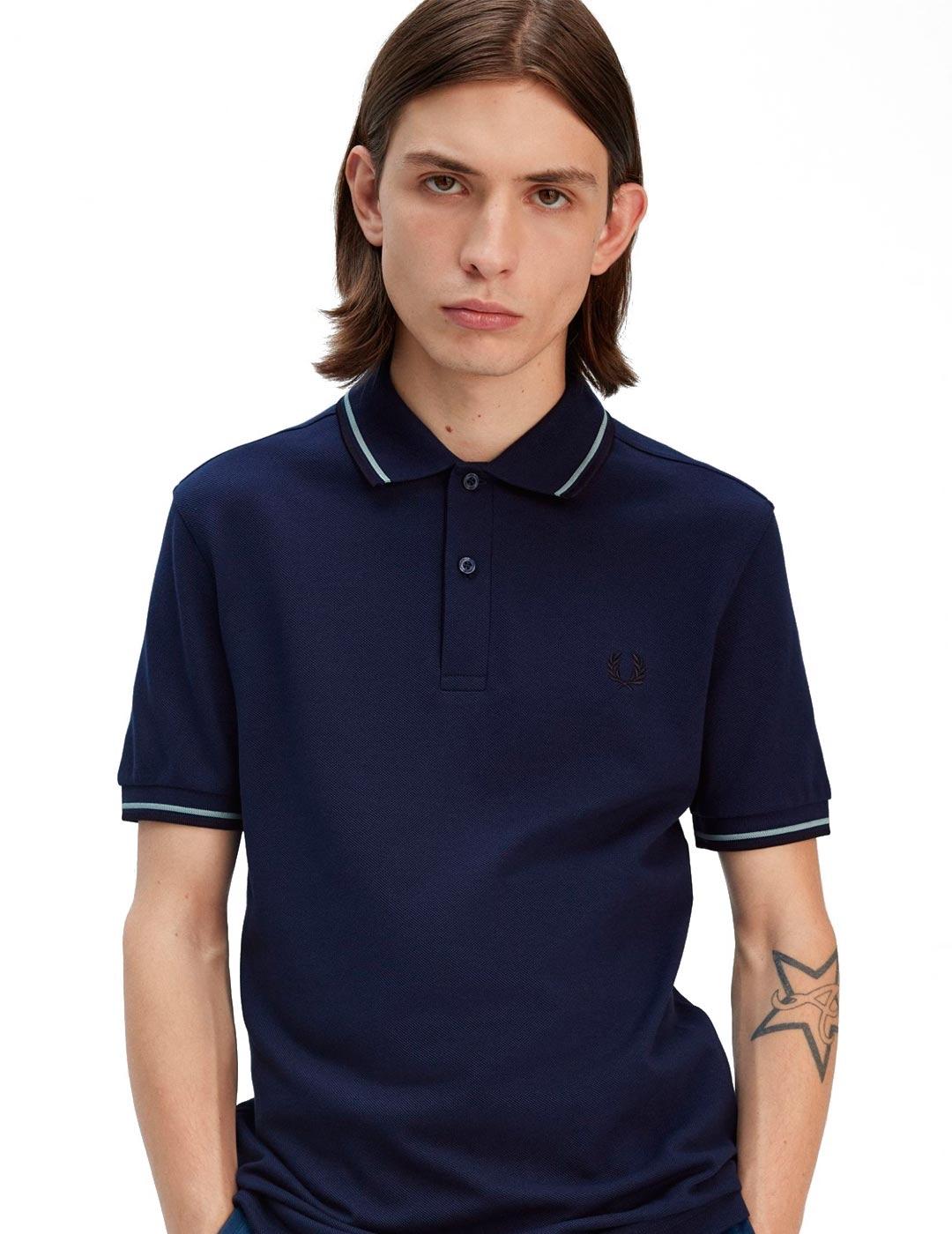 Fred Perry M3600 Polo Hombre Franjas Azul