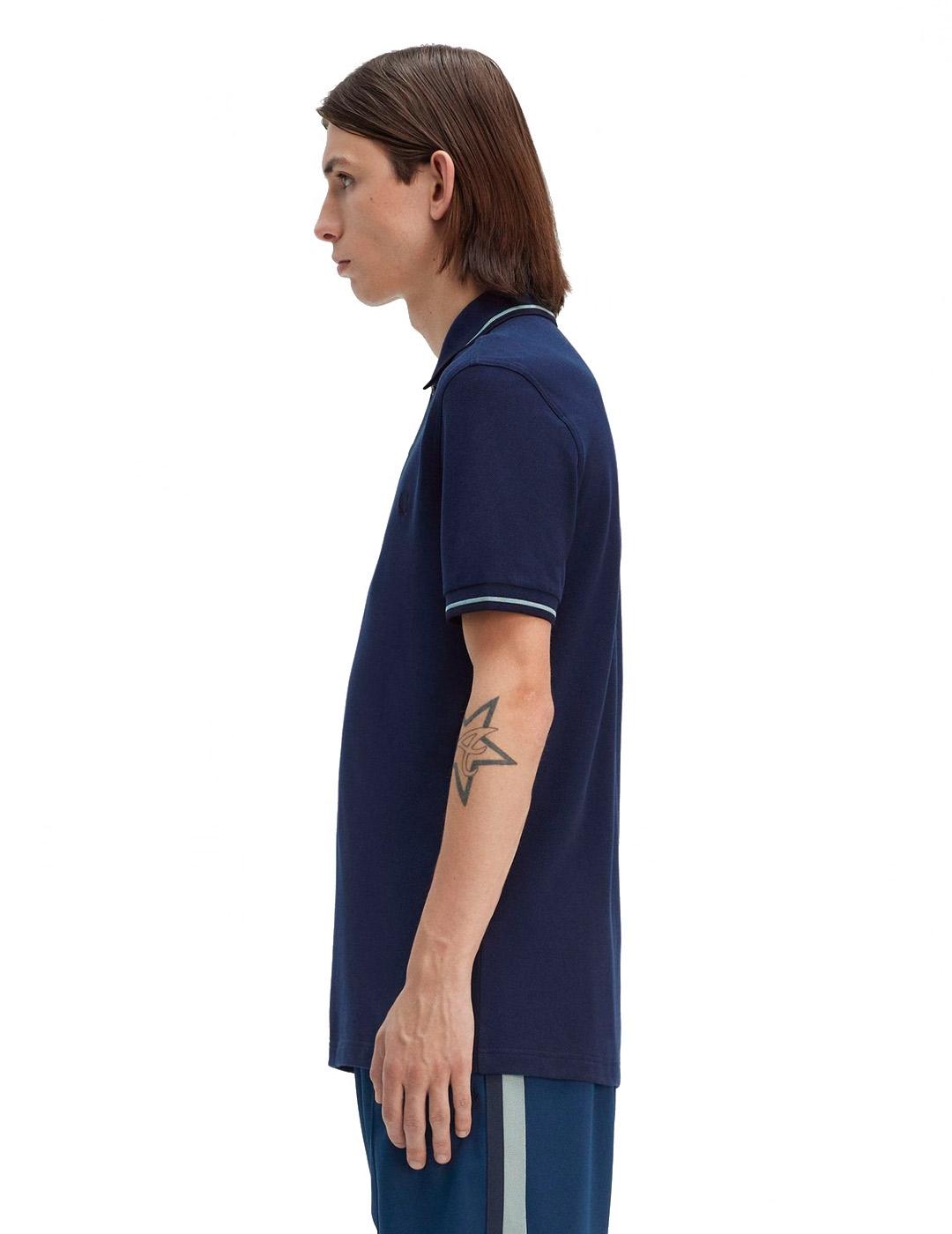 Fred Perry M3600 Polo Hombre Franjas Azul