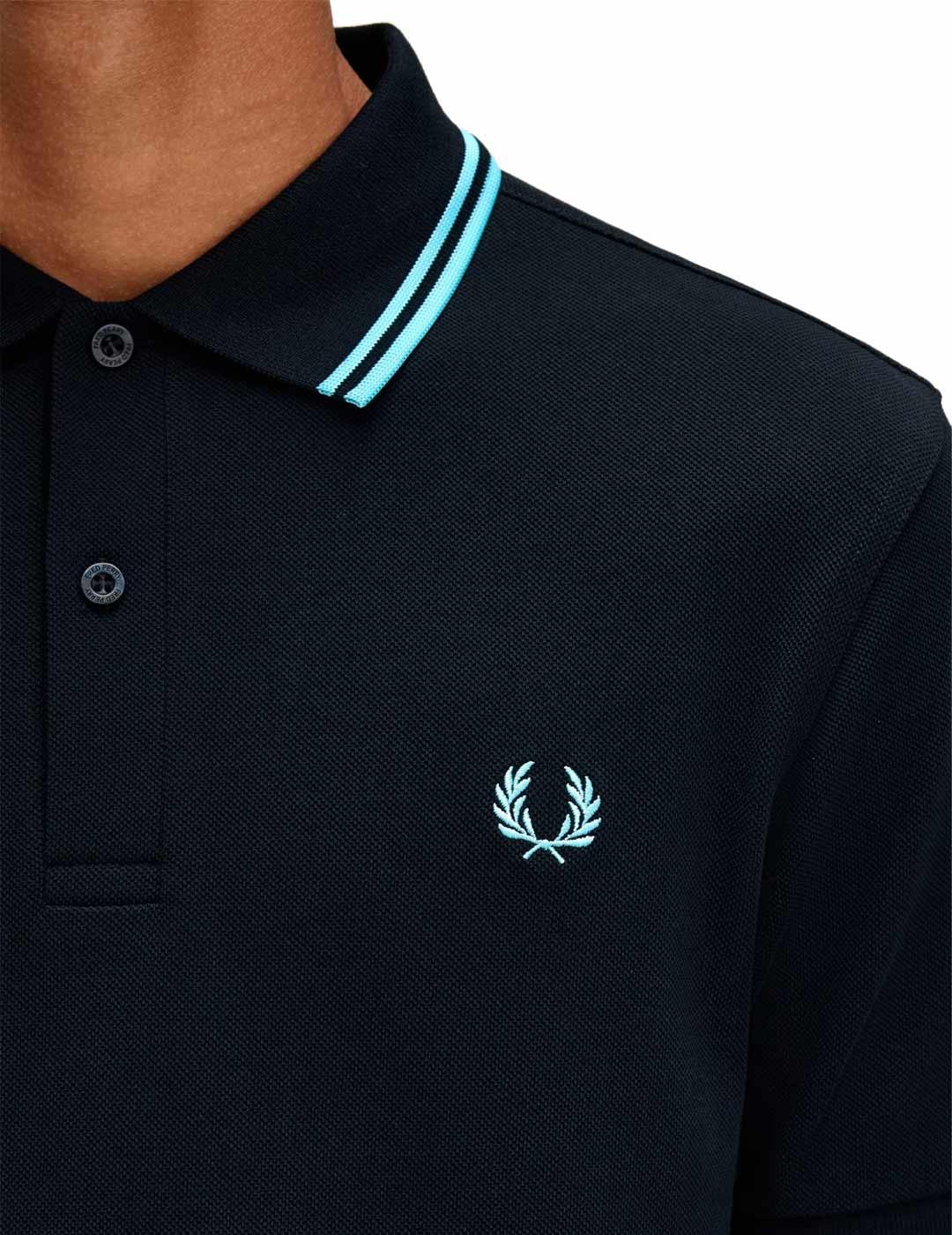Fred Perry M3600 Polo Hombre Franjas Azul Marino