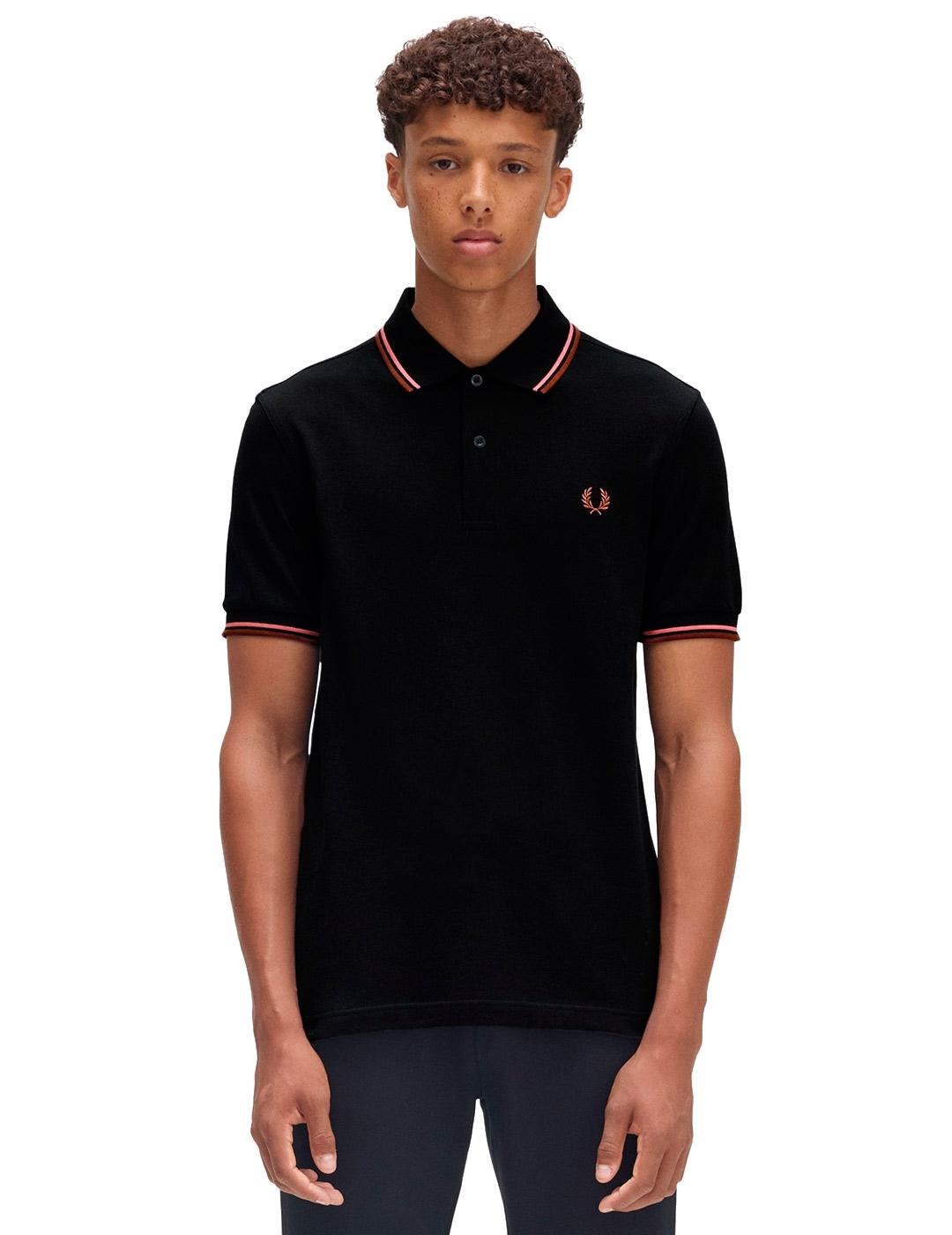 Fred Perry M3600 Polo Hombre Franjas Verde