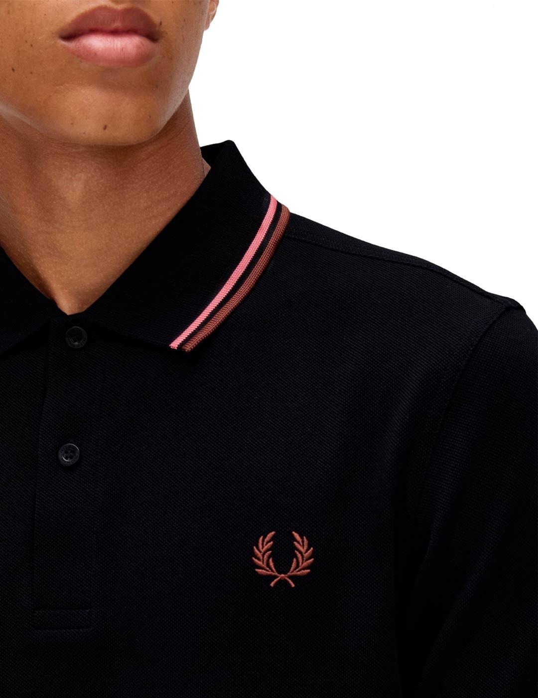 Fred Perry M3600 Polo Hombre Franjas Negro