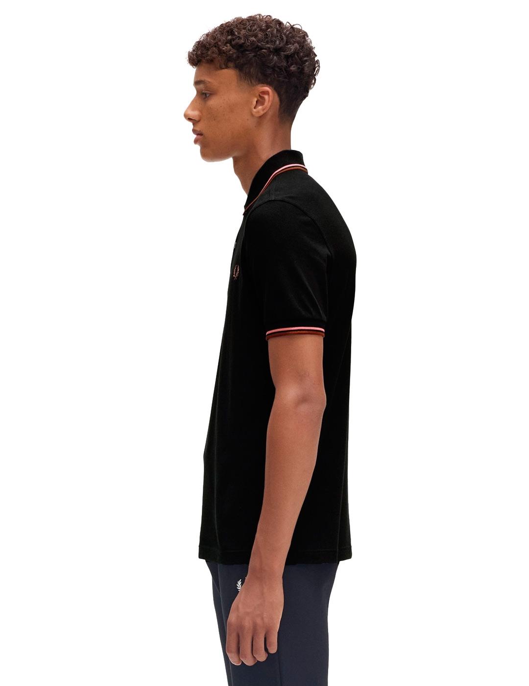 Fred Perry M3600 Polo Hombre Franjas Negro