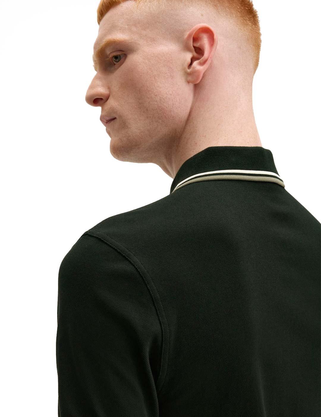 Fred Perry M3600 Polo Hombre Franjas Verde