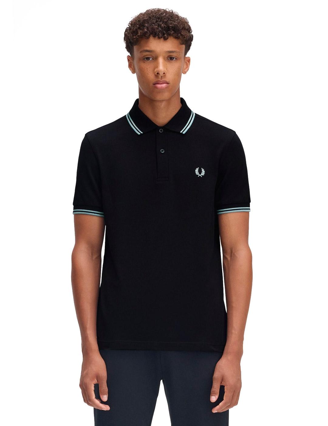Fred Perry M3600 Polo Hombre Franjas Verde