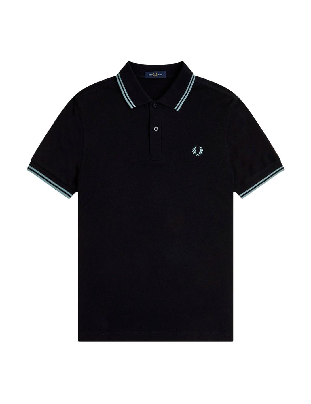Fred Perry M3600 Polo Hombre Franjas Negro