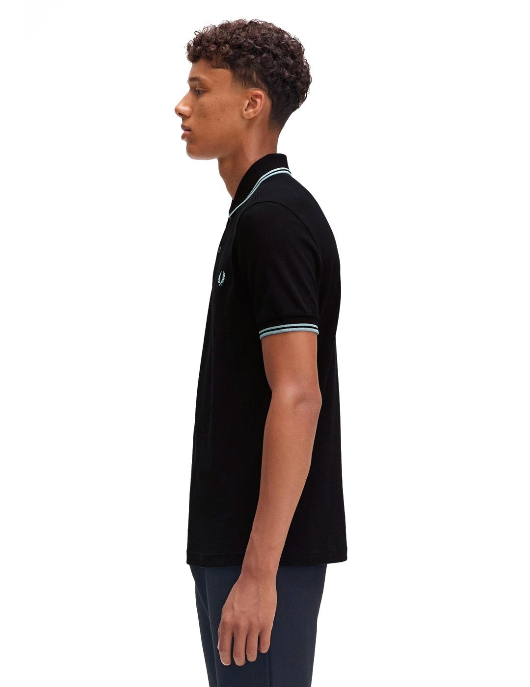 Fred Perry M3600 Polo Hombre Franjas Negro