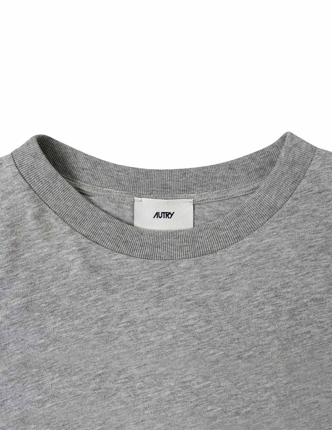 Autry Logo Marca Camiseta Hombre Gris