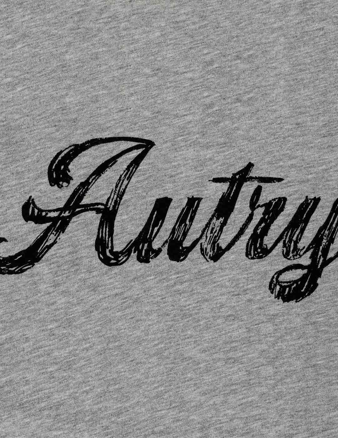 Autry Logo Marca Camiseta Hombre Gris