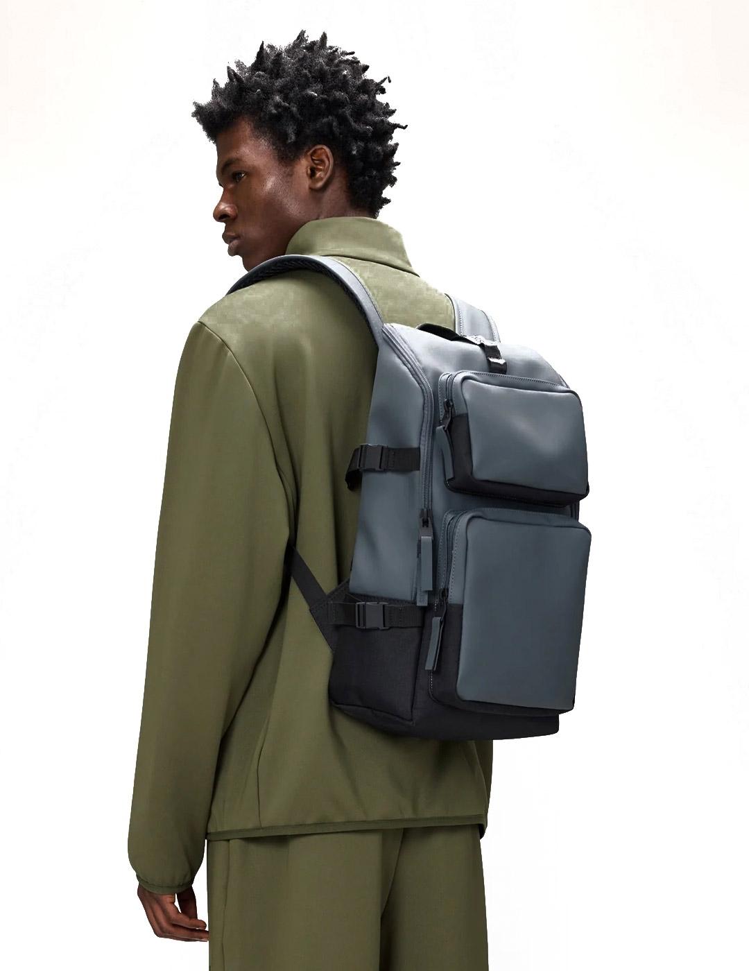 Mochila Rains Trail Cargo Backpack Azul Grisaceo