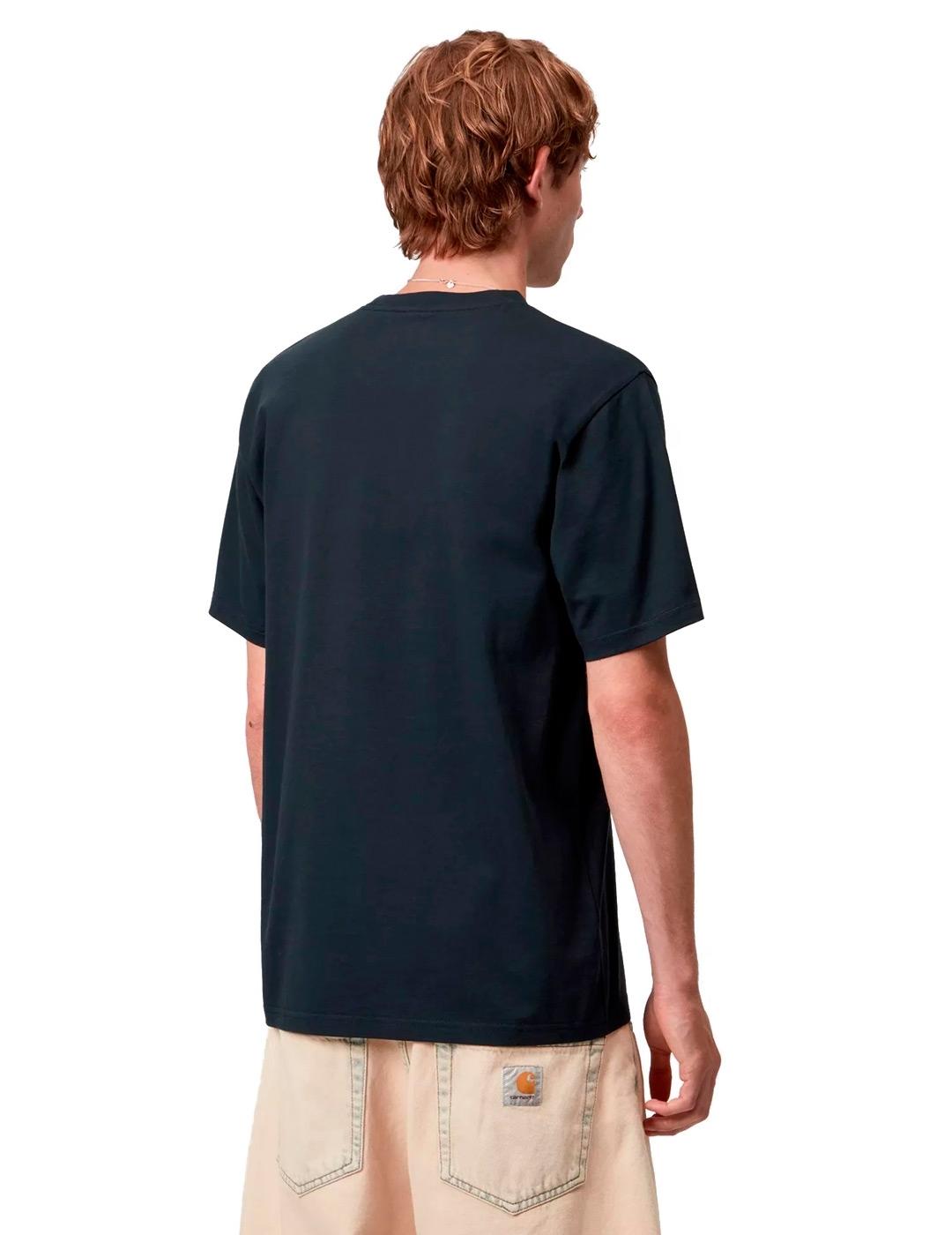 Carhartt S/S Script Camiseta Hombre Azul Marino