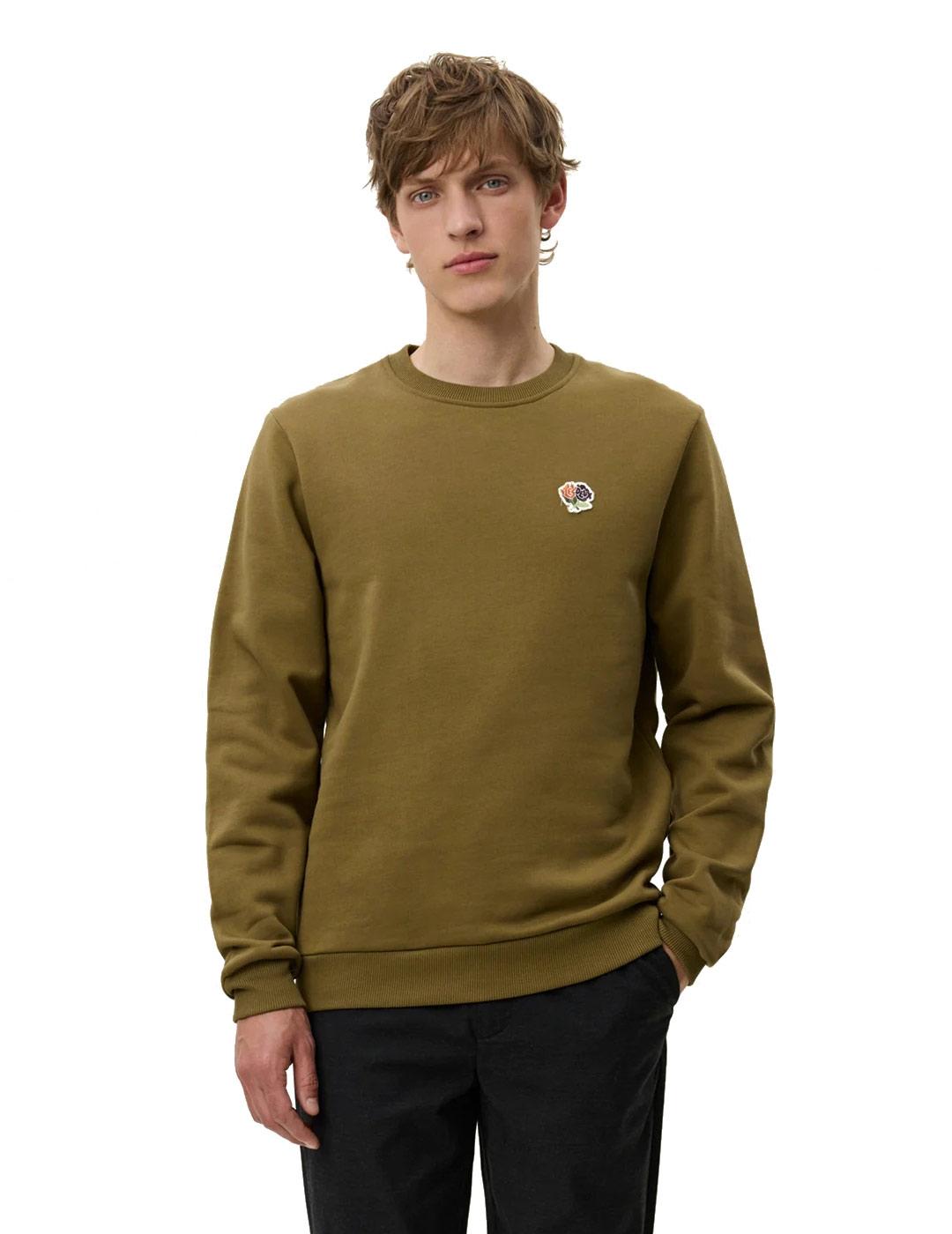 Les Deux Felipe Patch Sudadera Hombre Verde Militar