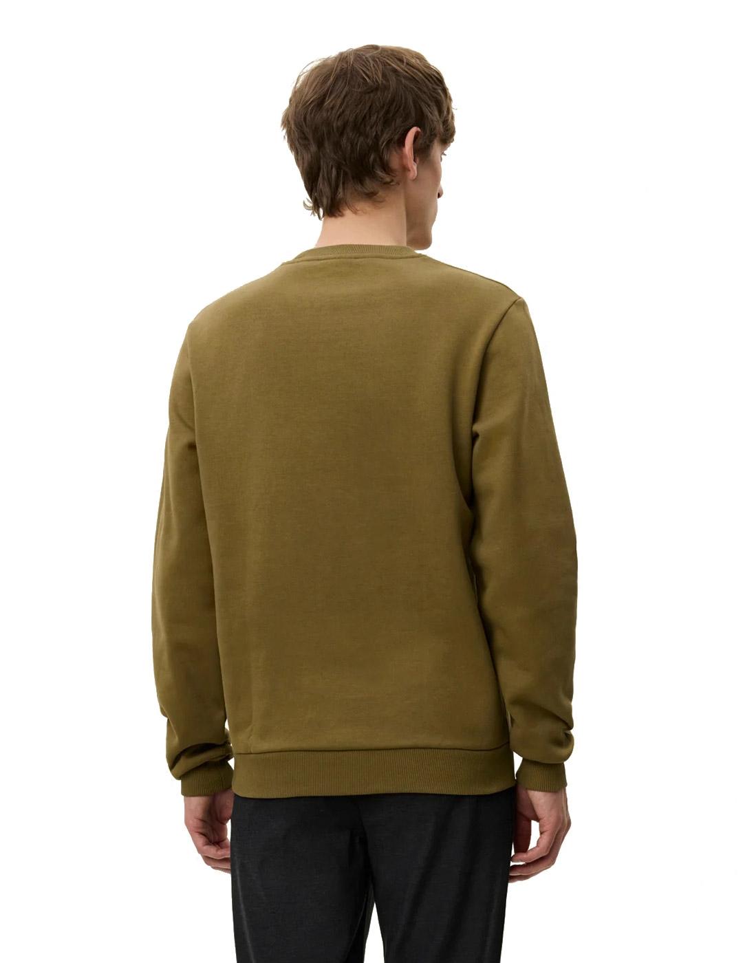 Les Deux Felipe Patch Sudadera Hombre Verde Militar