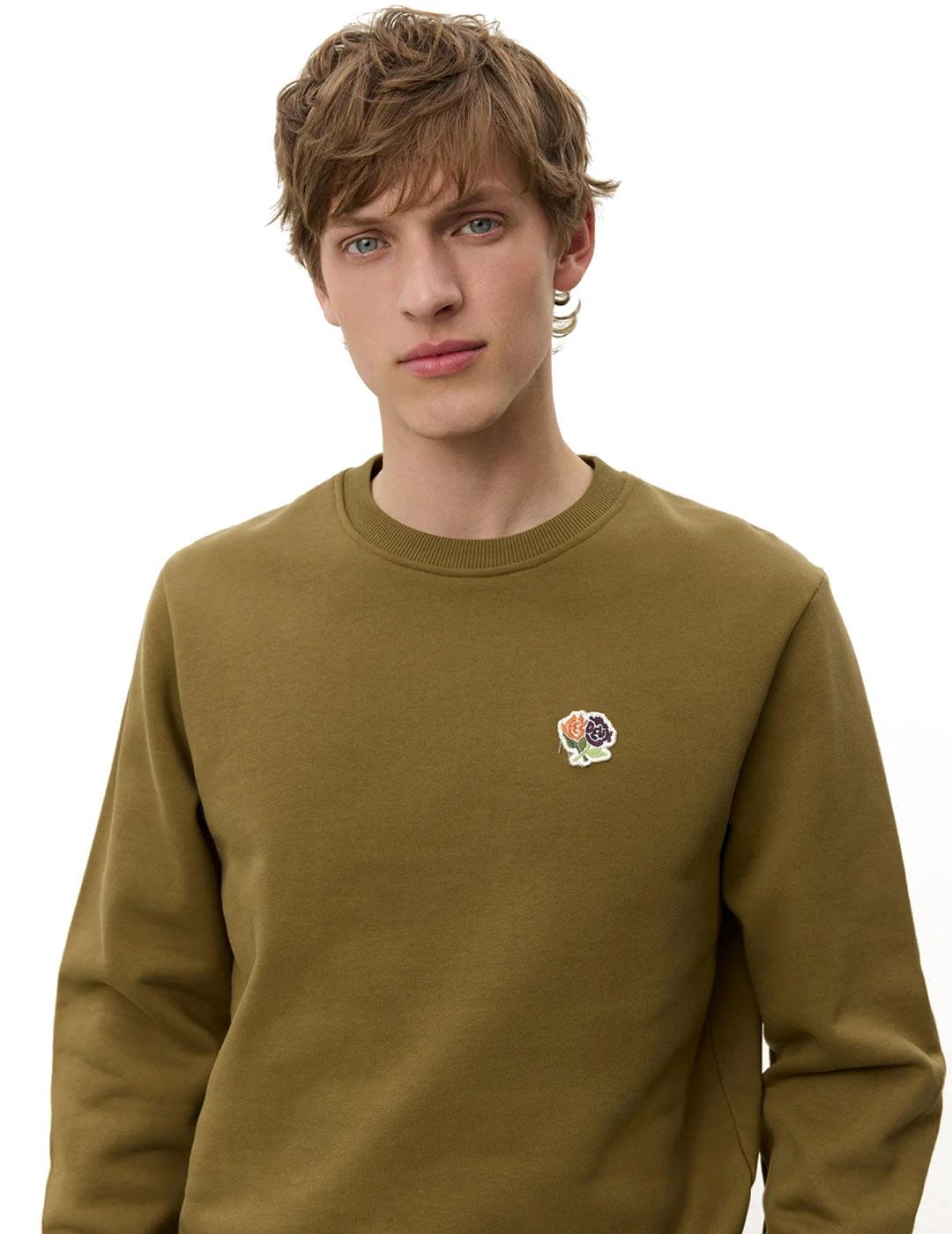 Les Deux Felipe Patch Sudadera Hombre Verde Militar