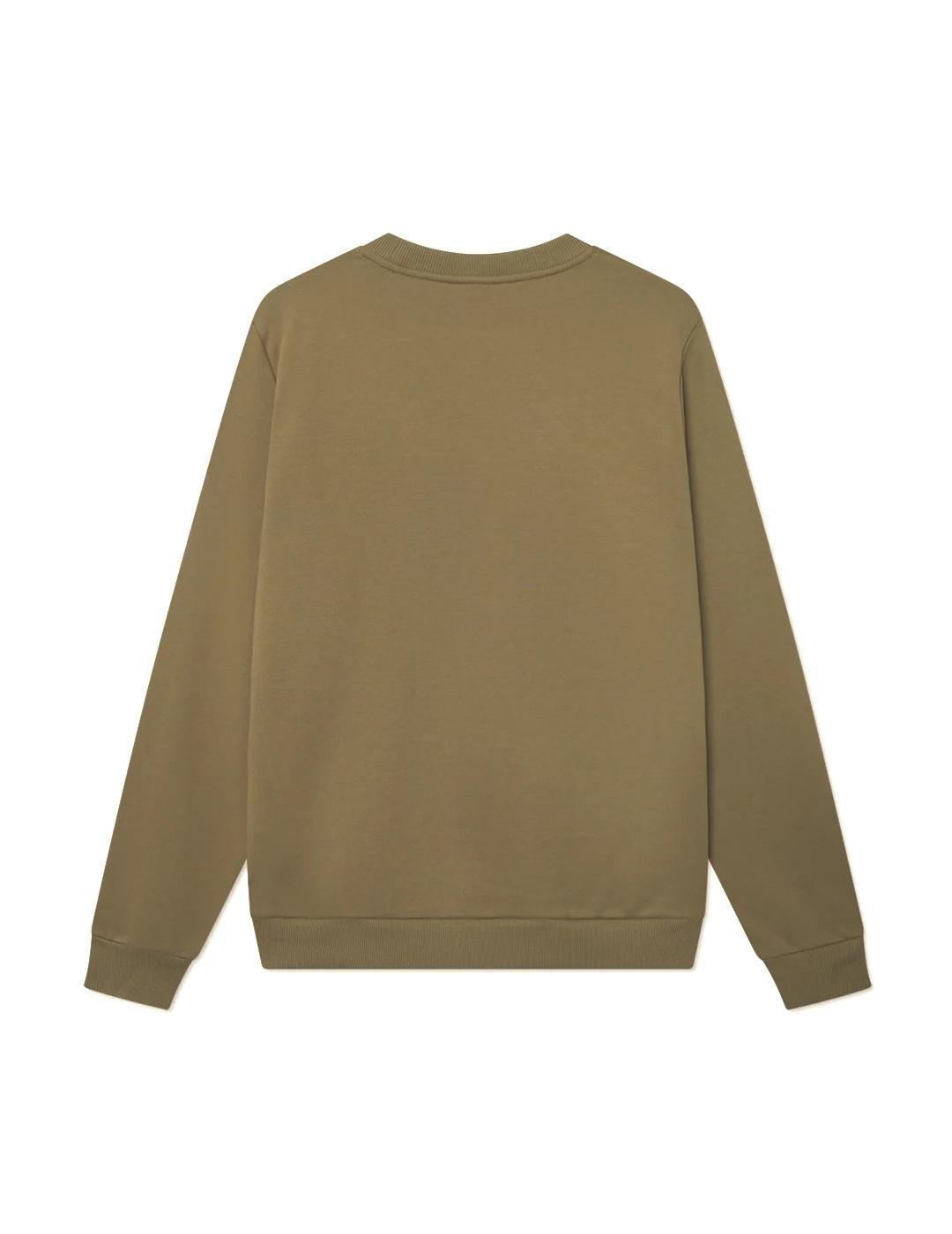 Les Deux Felipe Patch Sudadera Hombre Verde Militar