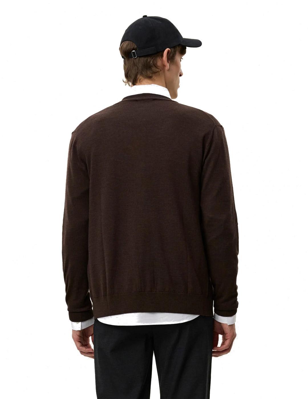 Les Deux Greyson Merino Cardigan Hombre Marrón