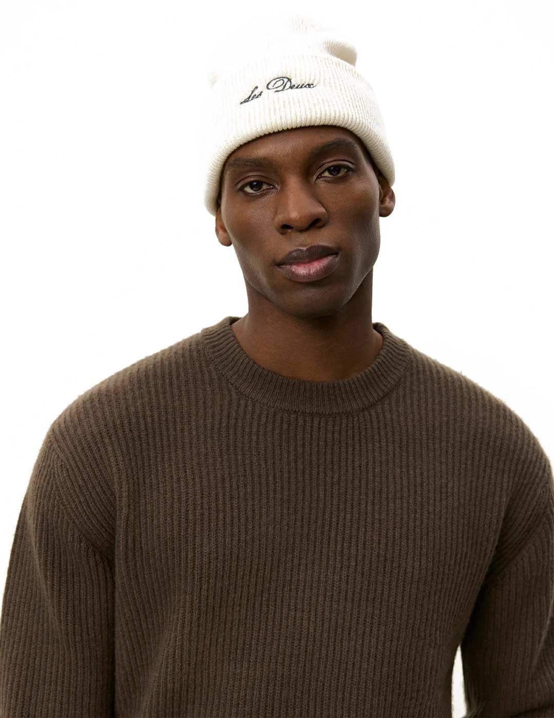 Les Deux Eddie Wool Jersey Canalé Verde Militar