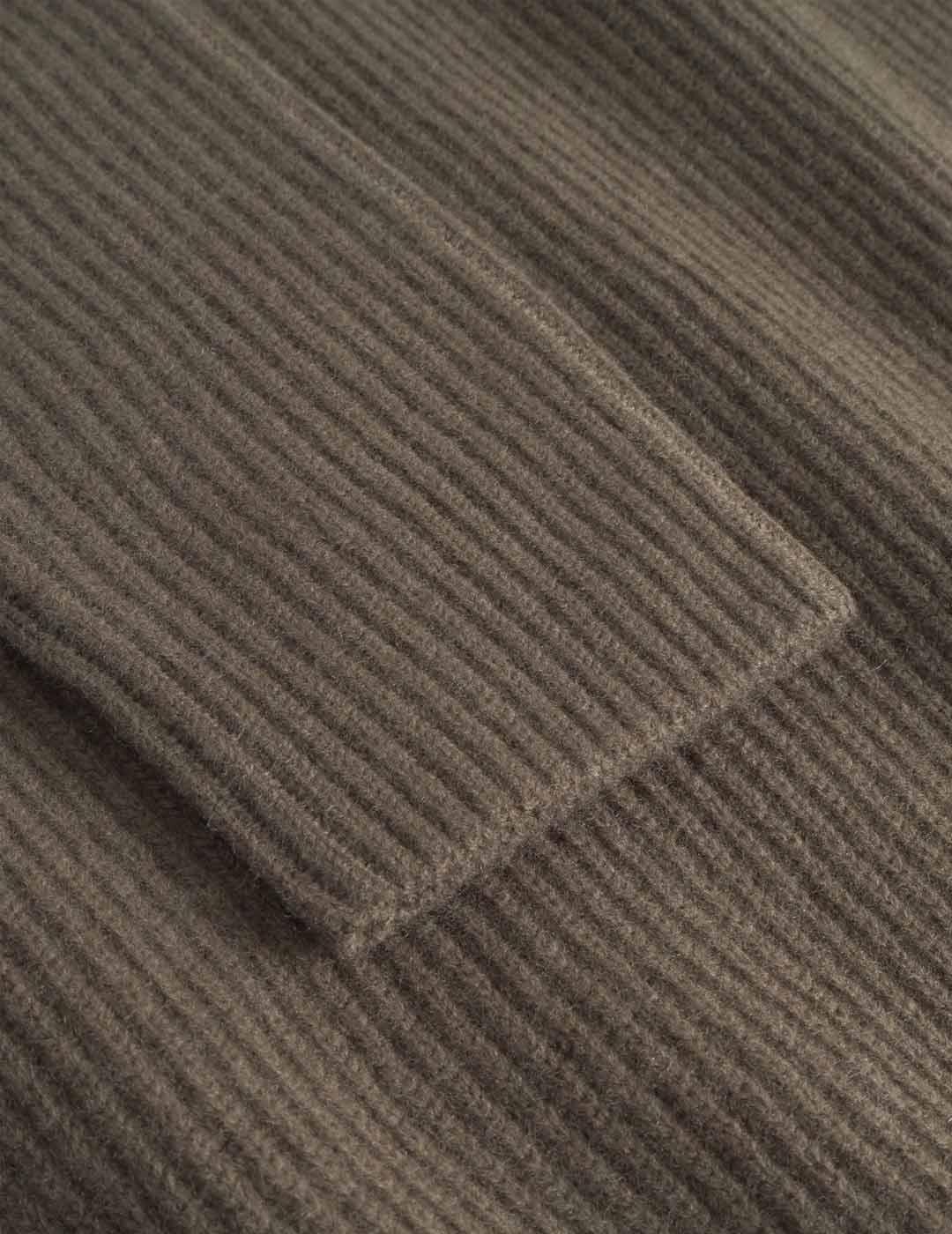 Les Deux Eddie Wool Jersey Canalé Verde Militar