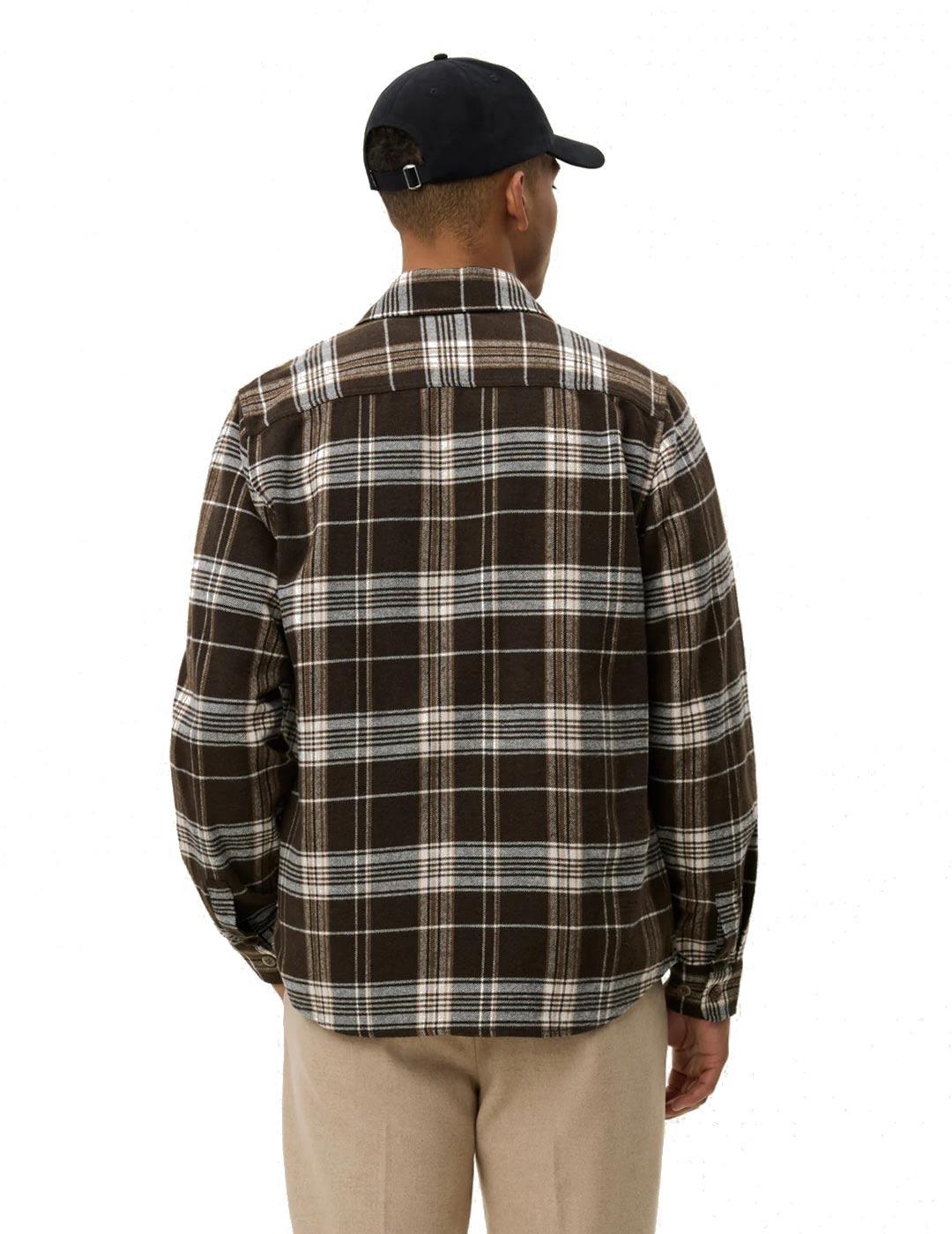 Les Deux Lennon Check Sobrecamisa Hombre Cuadros Marrón