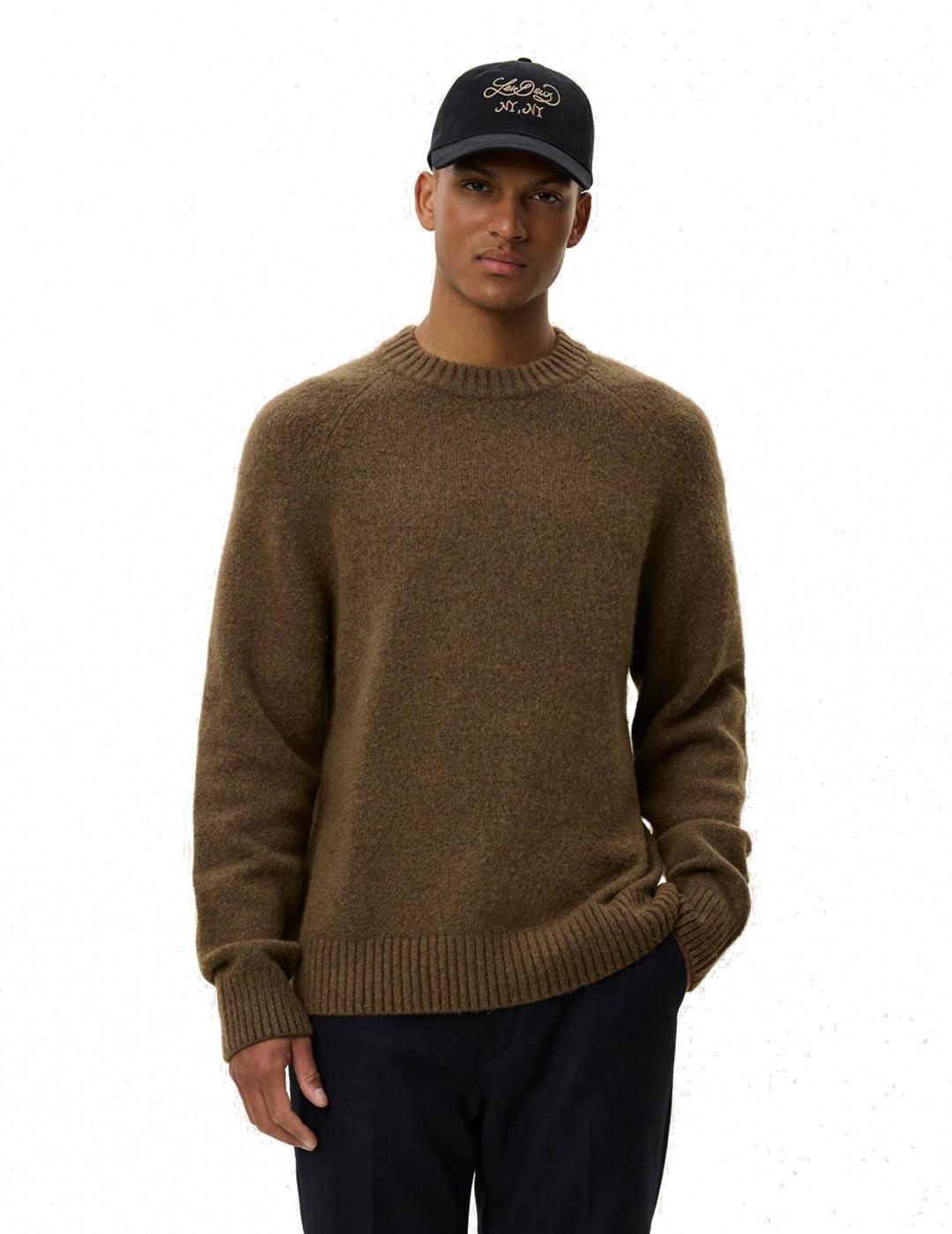 Les Deux Gilbert Jersey Cuello Redondo Hombre Marrón