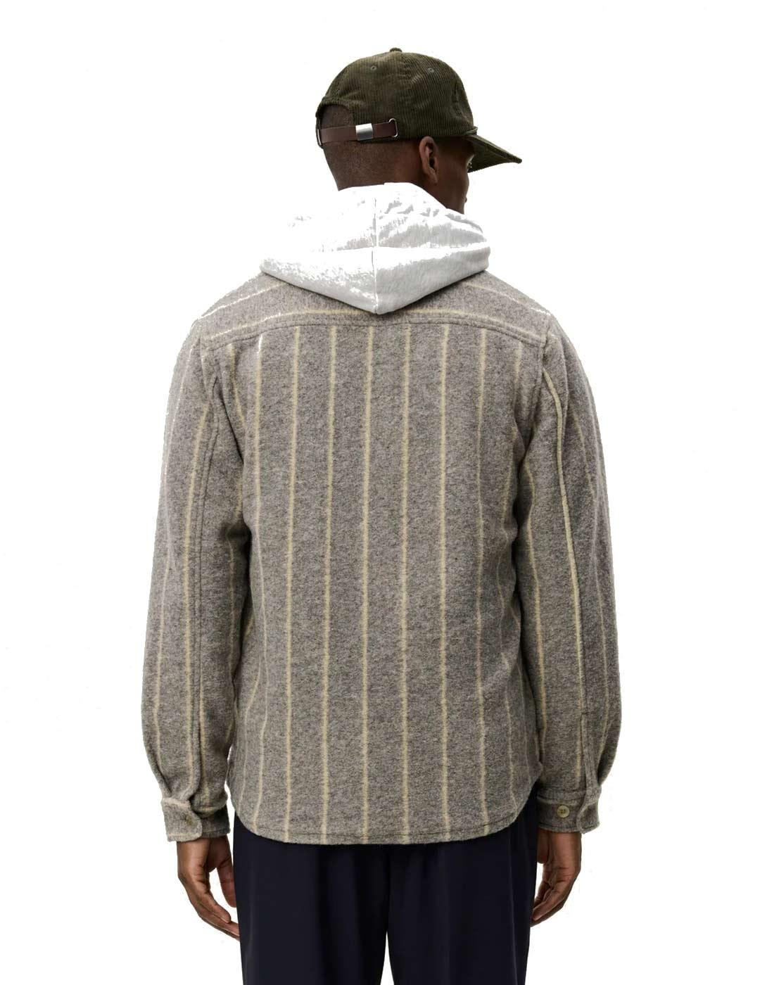 Les Deux Lennon Wool Pinstripe Sobrecamisa Rayas Gris