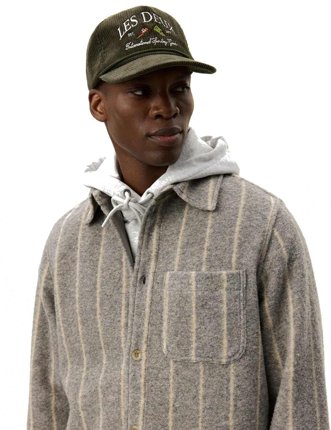 Les Deux Lennon Wool Pinstripe Sobrecamisa Rayas Gris