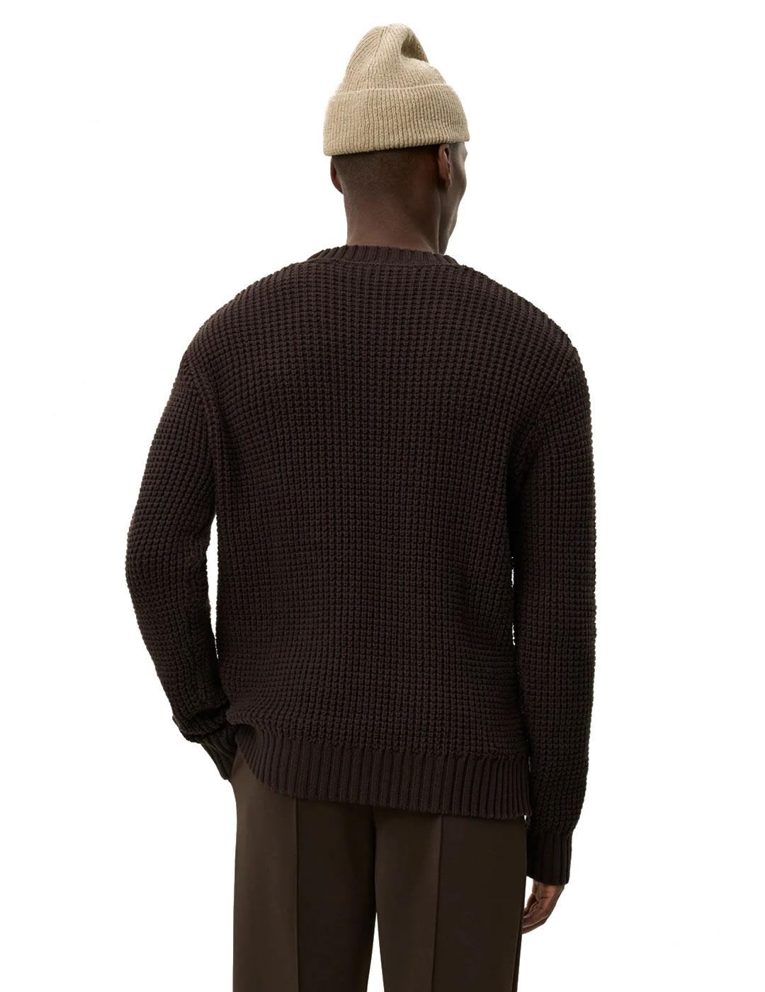 Les Deux Alvin Waffle Jersey Hombre Marrón