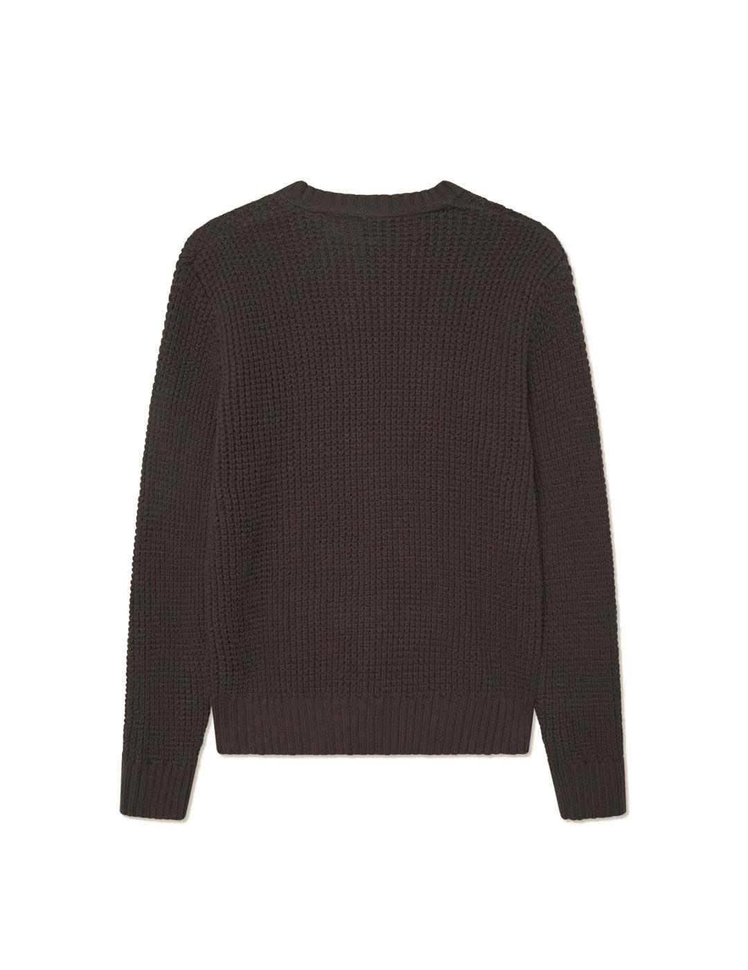 Les Deux Alvin Waffle Jersey Hombre Marrón