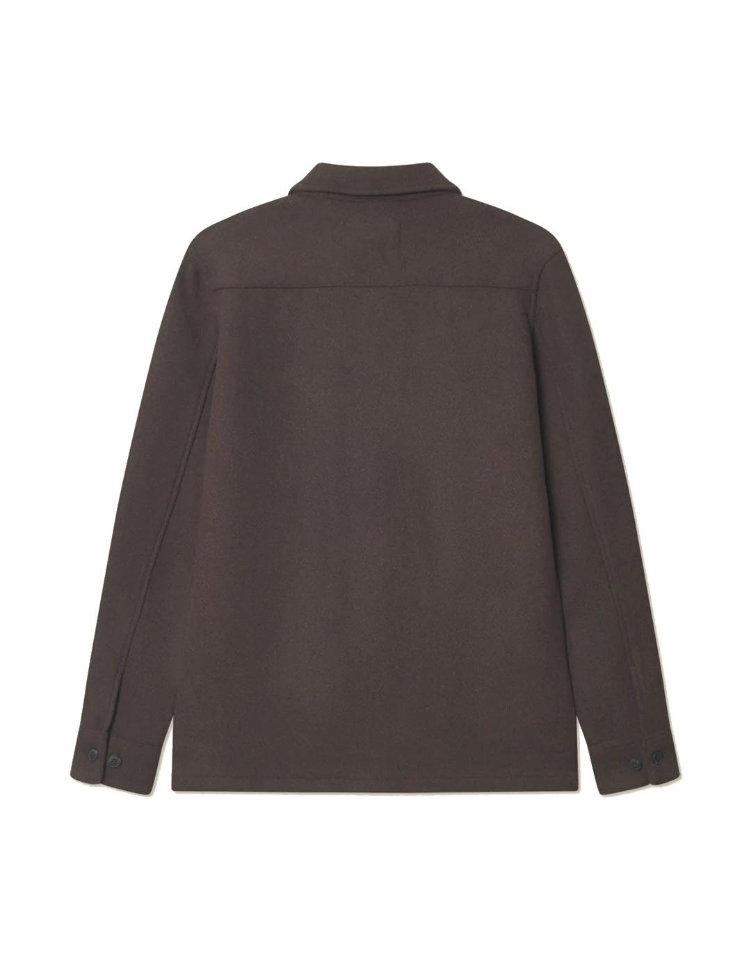 Les Deux Jason Solid Wool Sobrecamisa Hombre Marrón