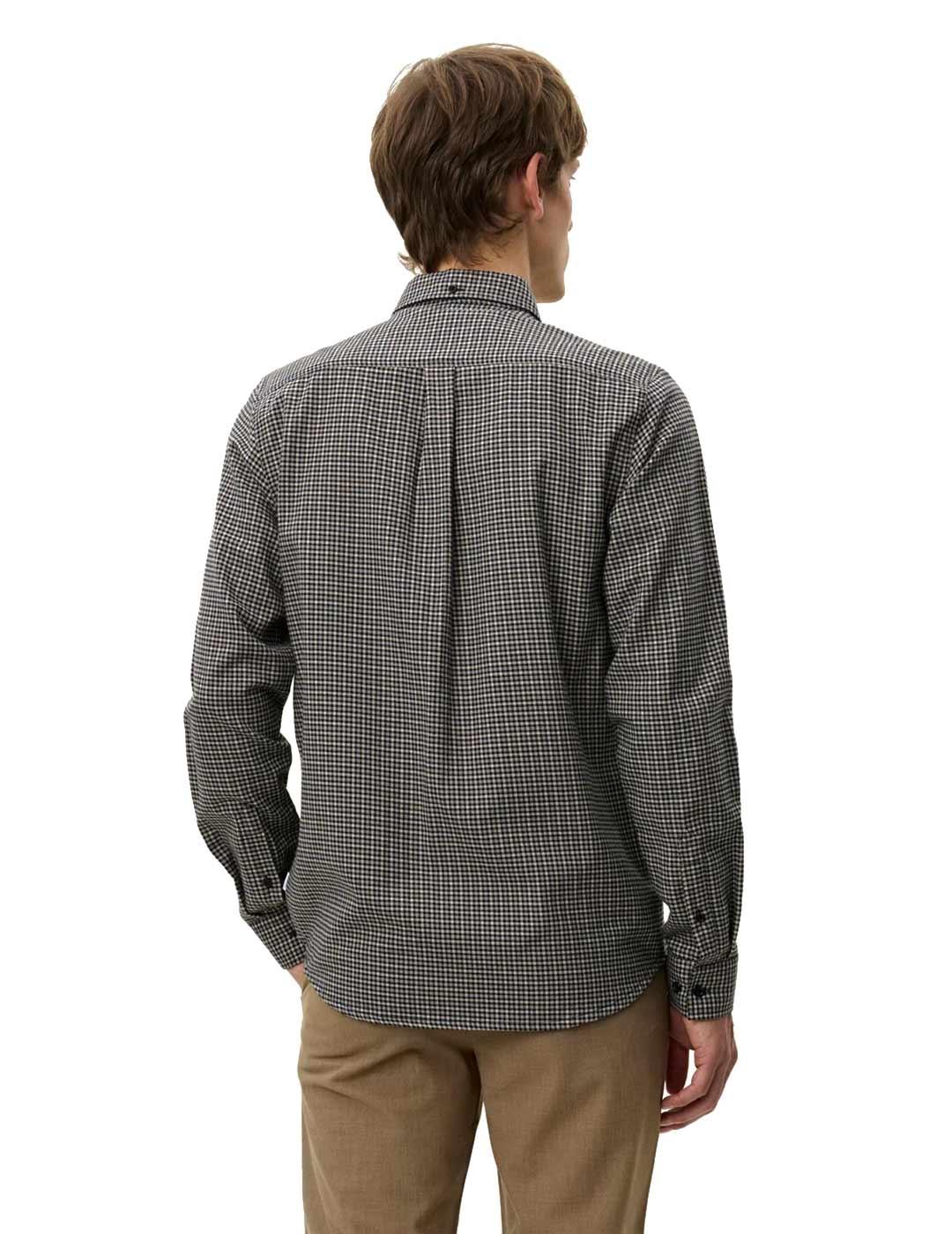 Les Deux Konrad Check Flannel Camisa Hombre Gris