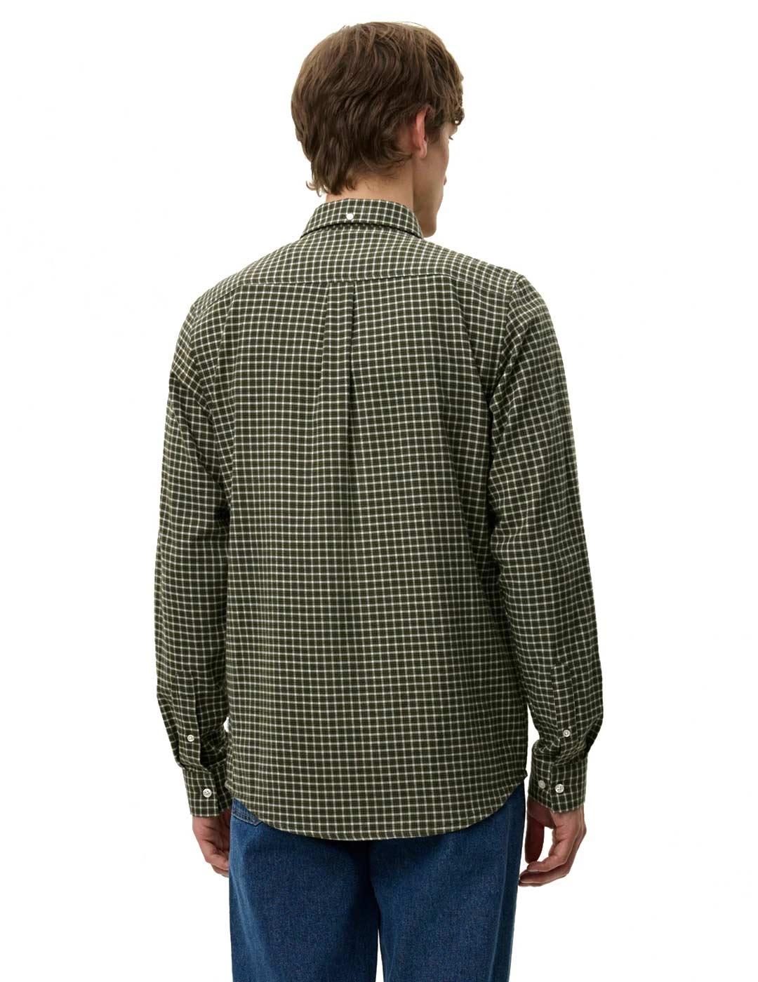 Les Deux Konrad Check Flannel Camisa Hombre Verde
