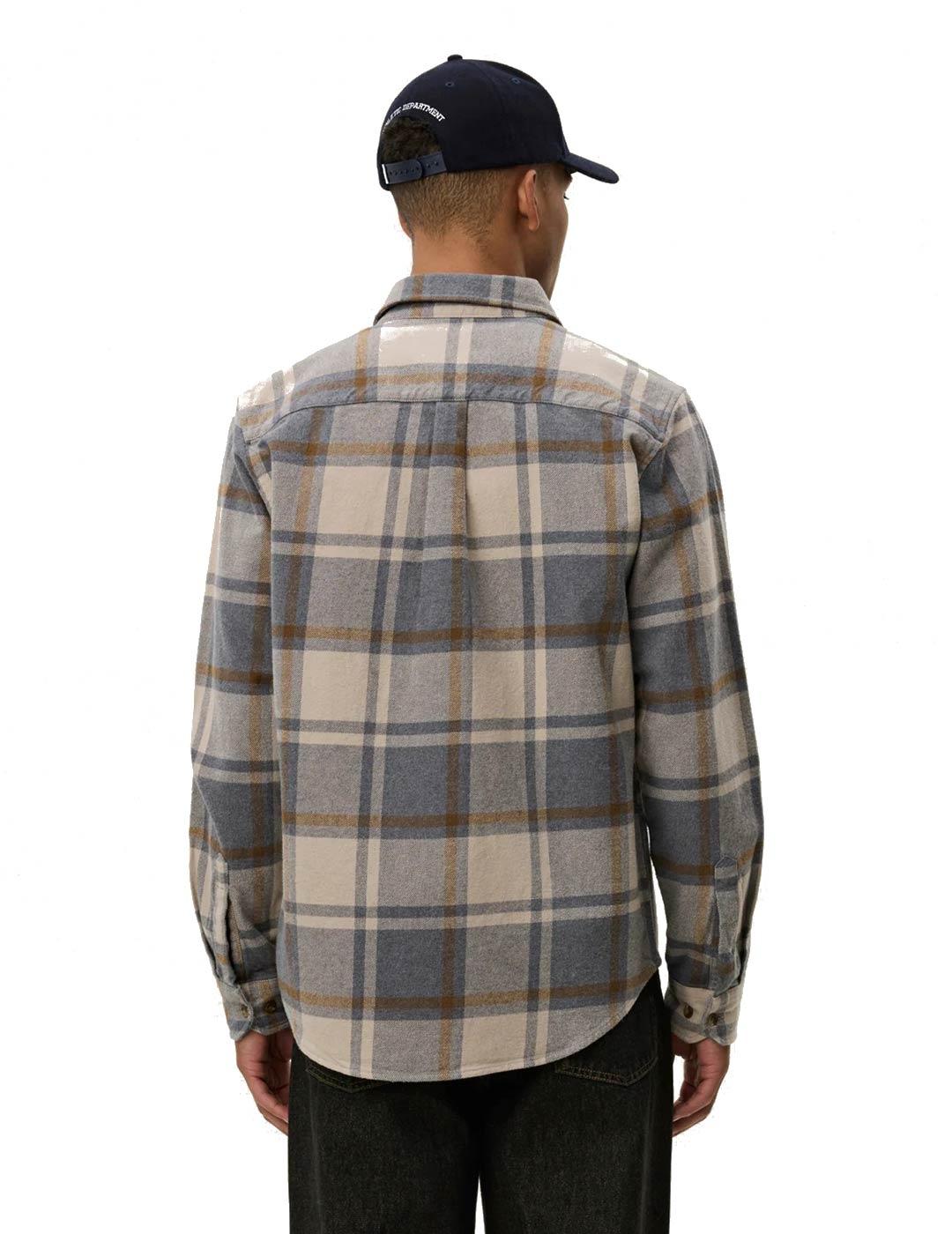 Les Deux Jeremy Check Flannel Camisa Cuadros Hombre Gris