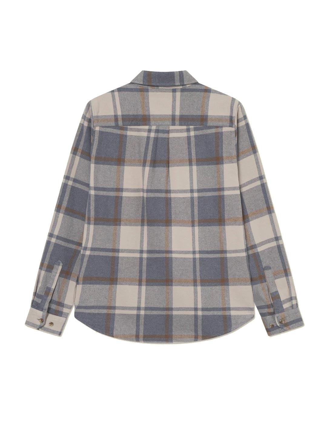 Les Deux Jeremy Check Flannel Camisa Cuadros Hombre Gris