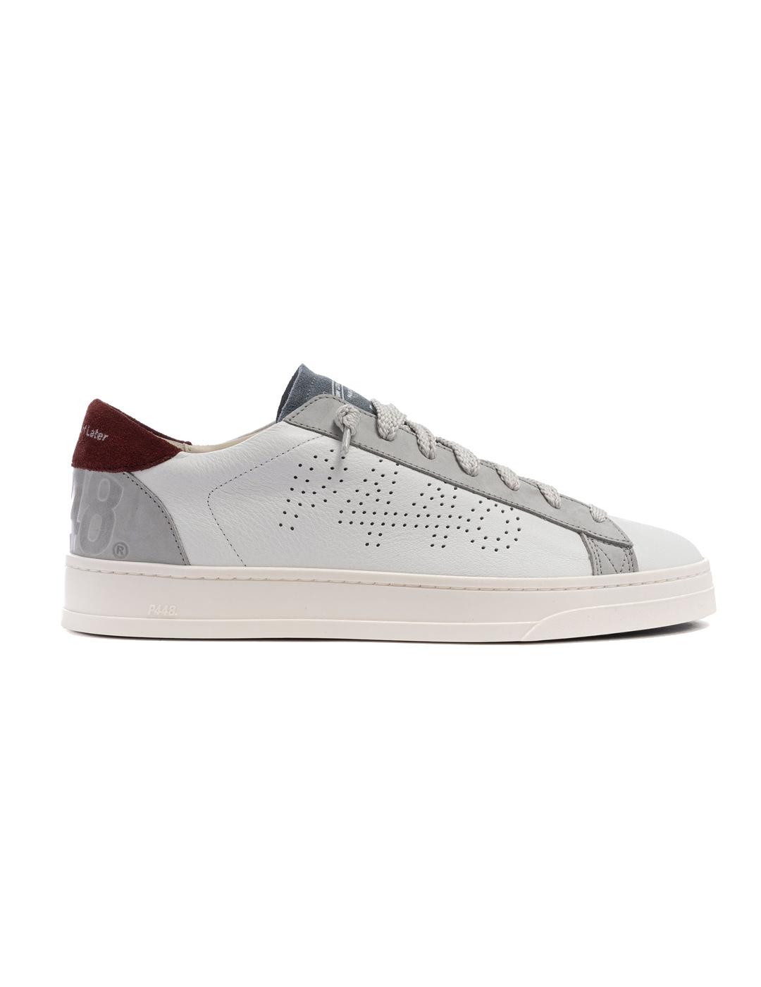 P448 Jackc NY- Blone Zapatillas Hombrte White Burgundy