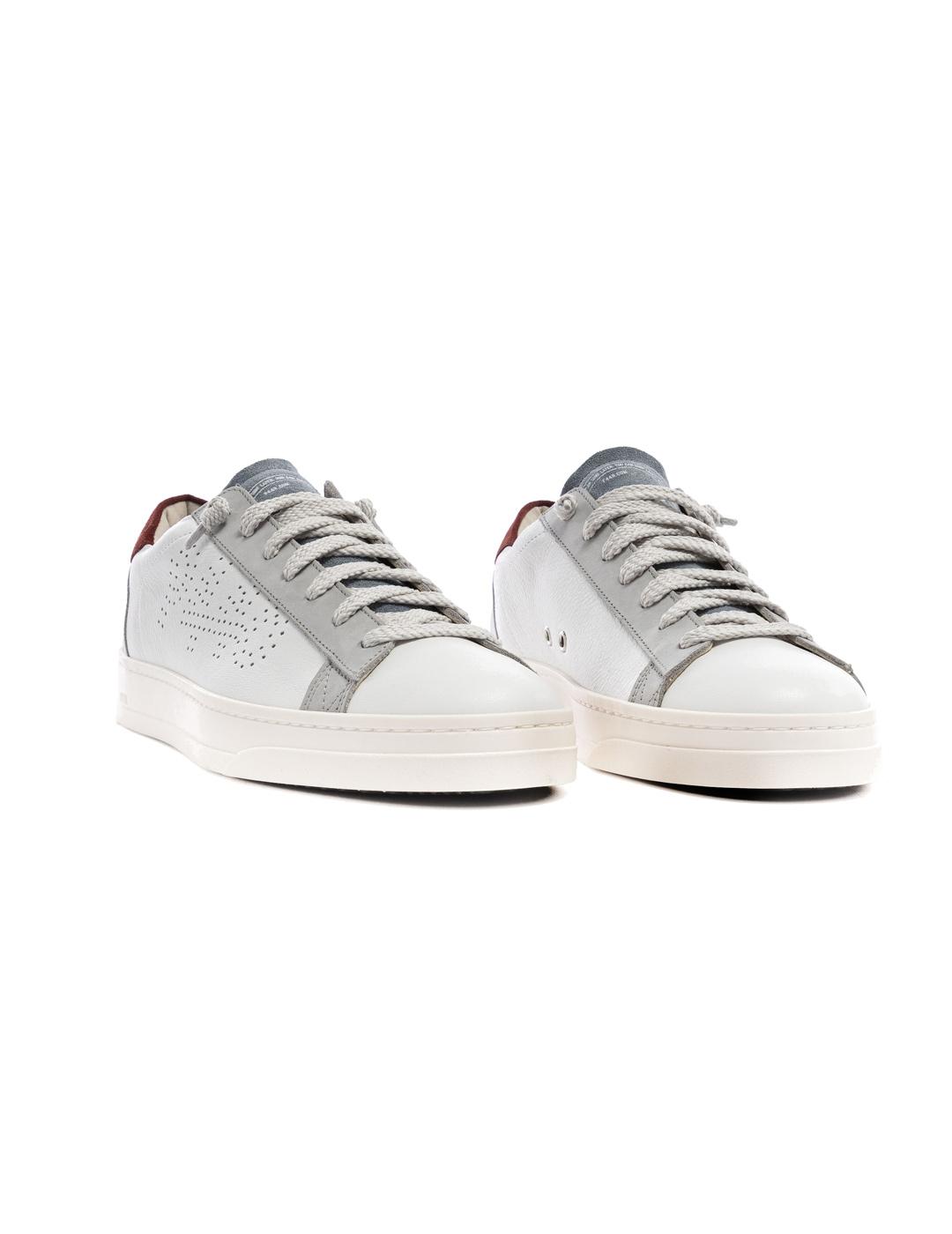P448 Jackc NY- Blone Zapatillas Hombrte White Burgundy