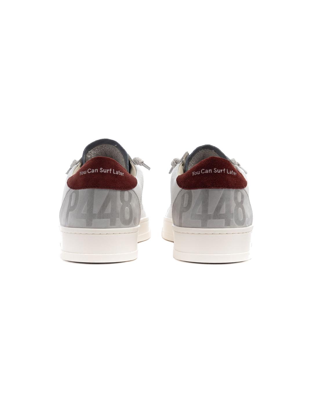 P448 Jackc NY- Blone Zapatillas Hombrte White Burgundy